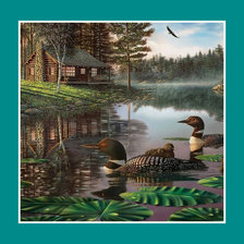 Схема вышивки «Утка с утятами»