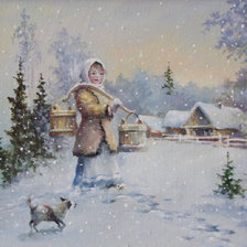 Схема вышивки «Утренние хлопоты./худ. Владимир Краевский/»