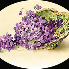 Схема вышивки «Серия "Винтаж". Фиалки»