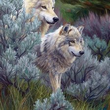 Схема вышивки «Волки»