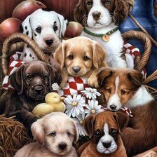 Схема вышивки «Щенята»