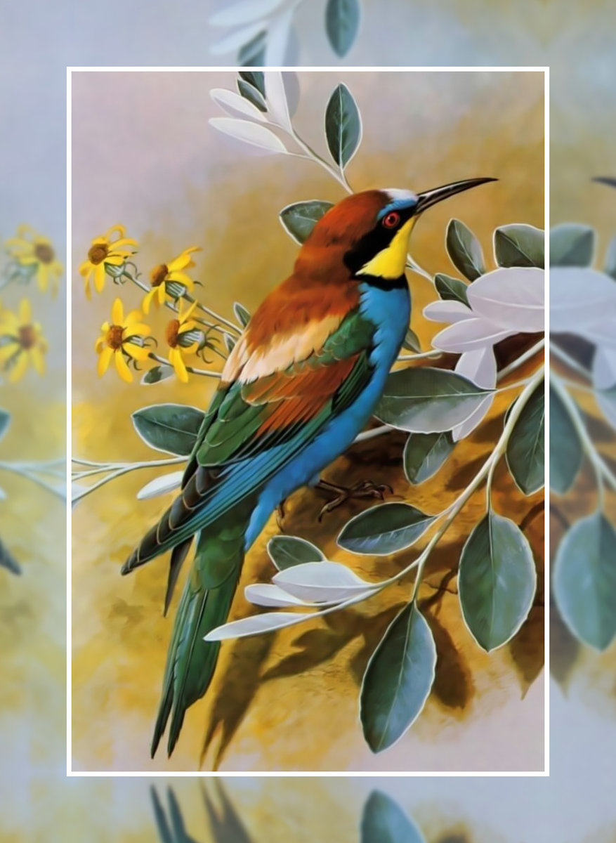 Птицы - птица ветка картина - оригинал