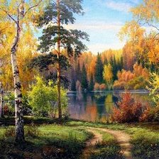 Схема вышивки «пейзаж»