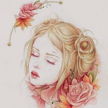 Схема вышивки «Девушка»