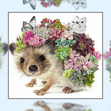 Схема вышивки «Нарядный ёжик»