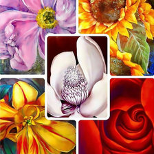 Схема вышивки «Цветы. Коллаж»