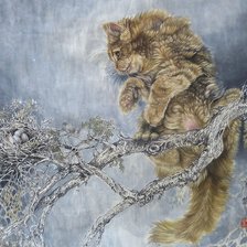 Схема вышивки «кот»