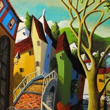 Схема вышивки «городок»