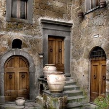 Схема вышивки «двор»