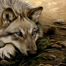 Схема вышивки «Волк»