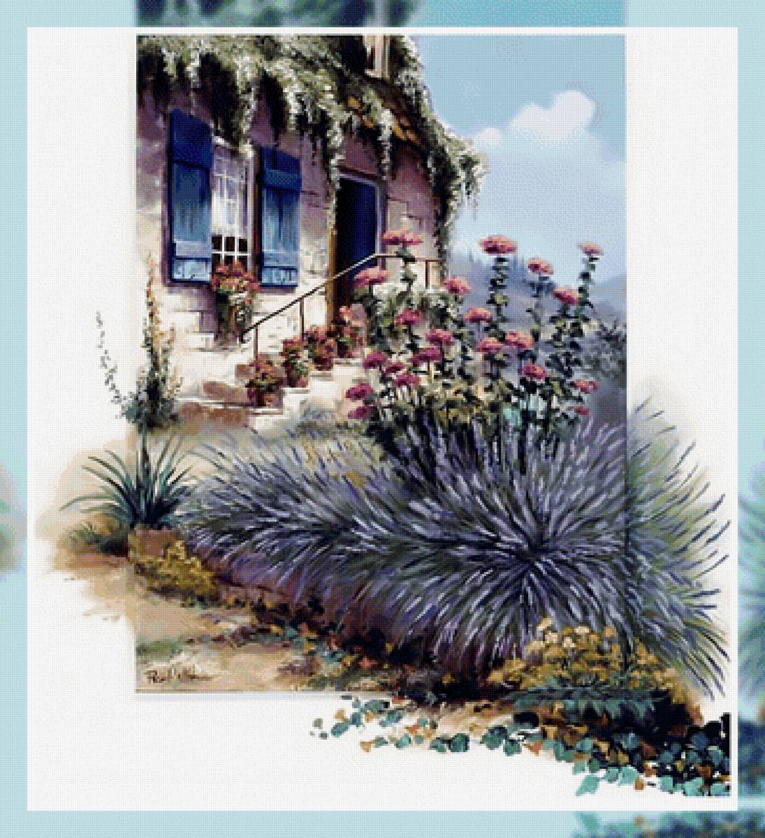 Домик в цветах - пейзаж домик цветы - предпросмотр