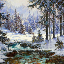 Схема вышивки «Зимний пейзаж»