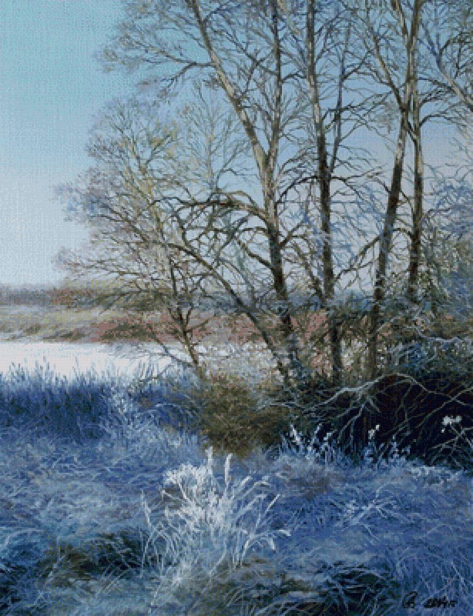 Художник — Сергей Владимирович Дорофеев - зима, художник, пейзаж - предпросмотр