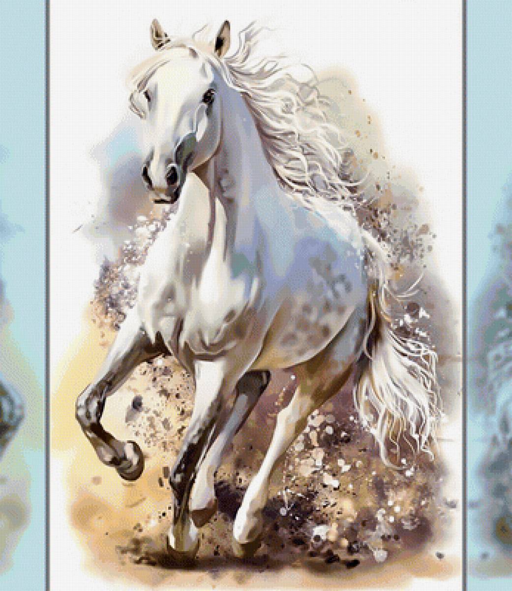 Бегущий конь - белый конь бегущий - предпросмотр