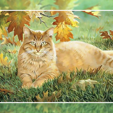 Схема вышивки «Рыжий кот»