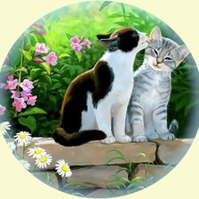 Схема вышивки «Котики на солнышке2»