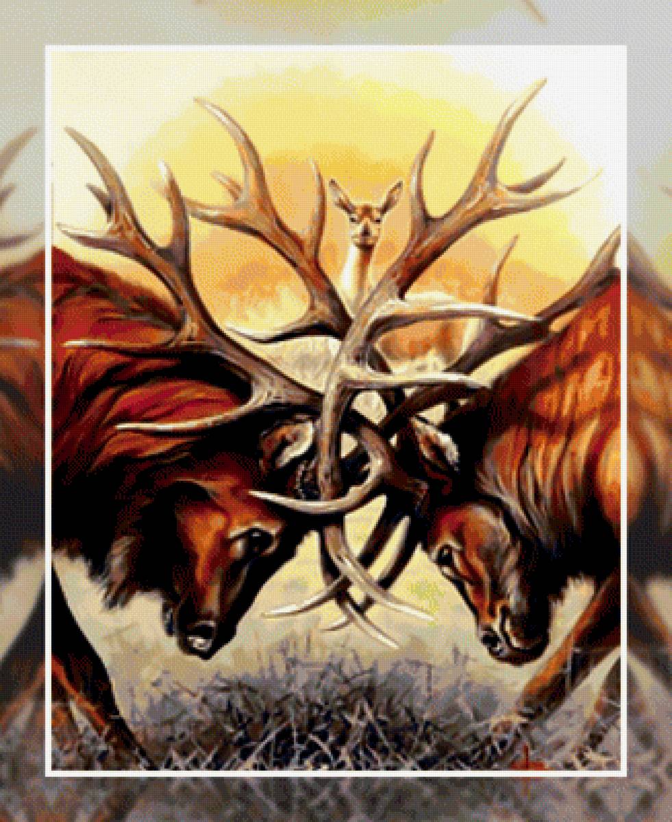 Олени - олени лес животные - предпросмотр