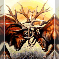 Схема вышивки «Олени»