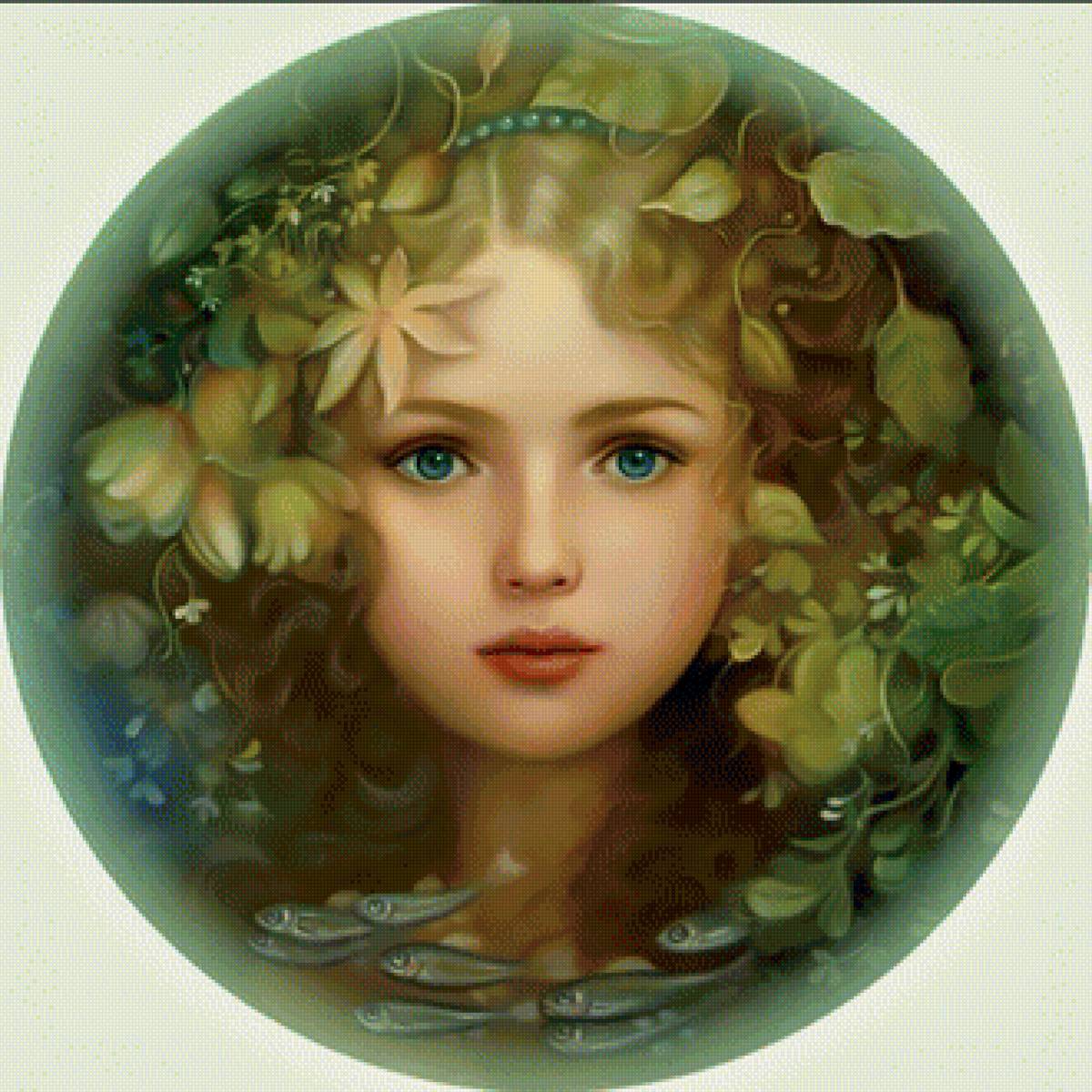 Нимфа3 - девушка русалка под водой рыбки - предпросмотр