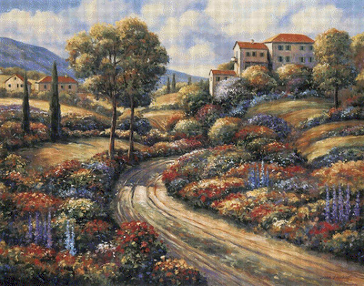 The Villa B. - john zaccheo paintings.landscapes.flowers and gardens. - предпросмотр