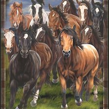 Схема вышивки «кони»