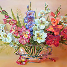 Схема вышивки «Серия "Букет". Гладиолусы»