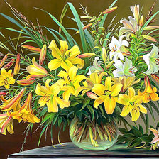 Схема вышивки «Серия "Букет". Лилии»