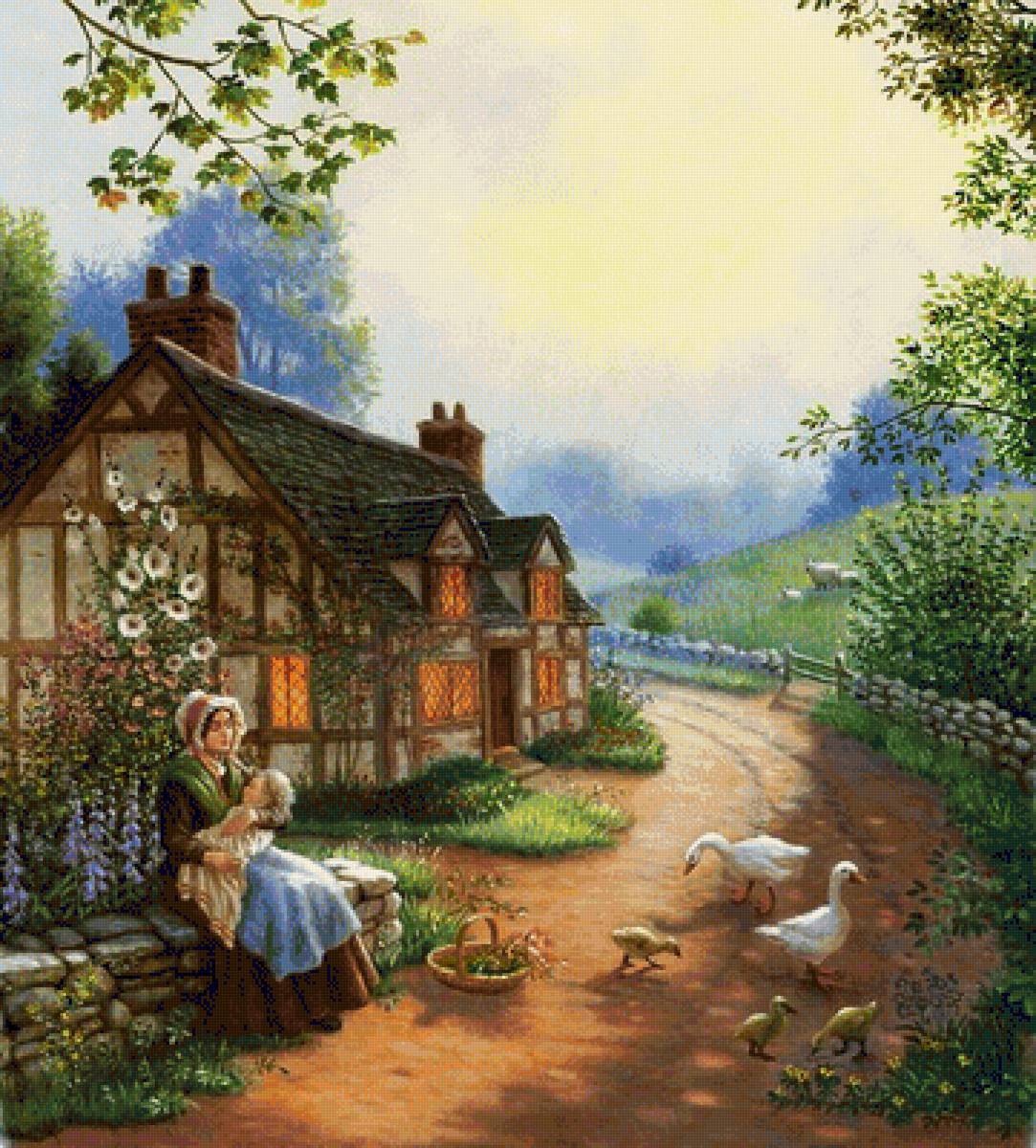 podvečer,dom,mama s dieťaťom - предпросмотр