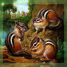 Схема вышивки «Бурундуки.»