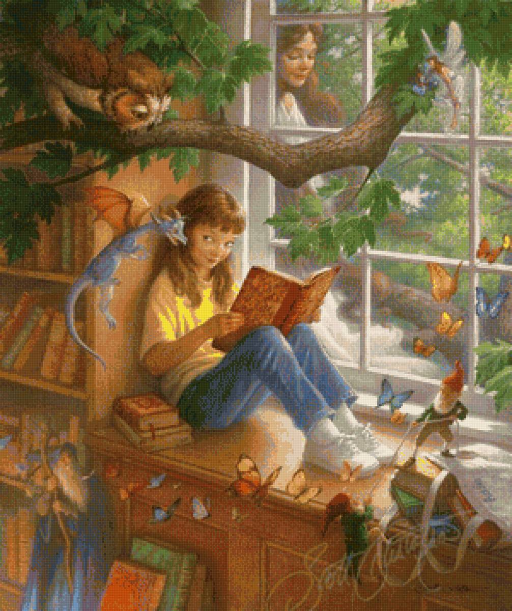 Девочка с книгой - книги, ребенок, дети - предпросмотр