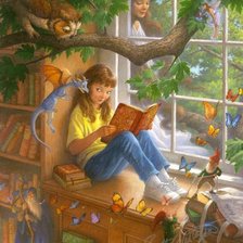 Схема вышивки «Девочка с книгой»