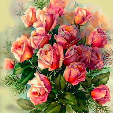 Схема вышивки «Розовый всплеск.»