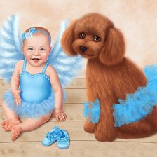 Схема вышивки «angioletto cagnolino»