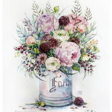 Схема вышивки «Букет пионов»