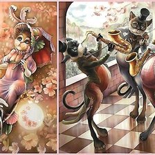 Схема вышивки «коты»