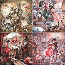 Схема вышивки «коты»