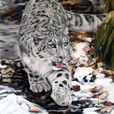 Снежный барс. Художник Перепелятник Екатерина