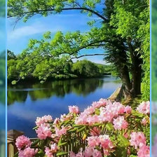 Схема вышивки «Пейзаж у реки.»