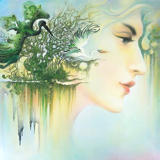 Схема вышивки «Девушка, фэнтези»