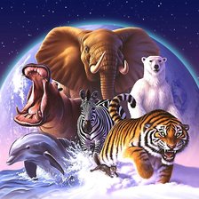 Схема вышивки «мир животных»