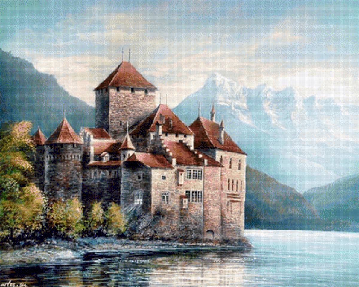 The Castle of Chillon on Lake Geneva. - landscapes.castles. - предпросмотр