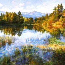 Схема вышивки «Mountain Retreat.»