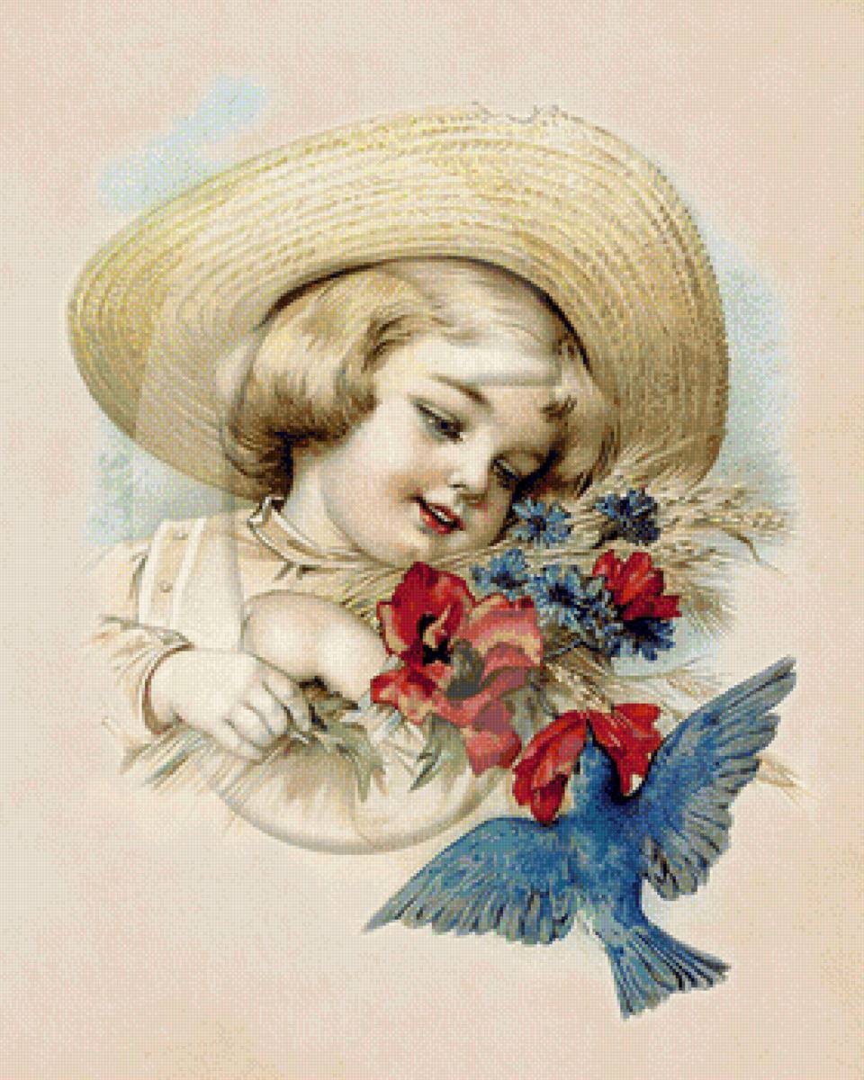 Девчушка - ретро, девочка - предпросмотр