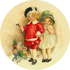 Схема вышивки «Круглая схема с детишками»