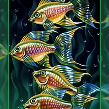 Схема вышивки «Рыбки.»