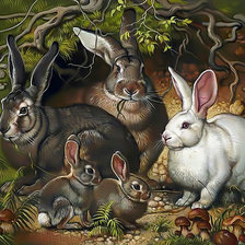 Схема вышивки «Зайцы.»