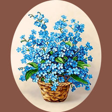 Схема вышивки «Серия "Винтаж". Незабудки»