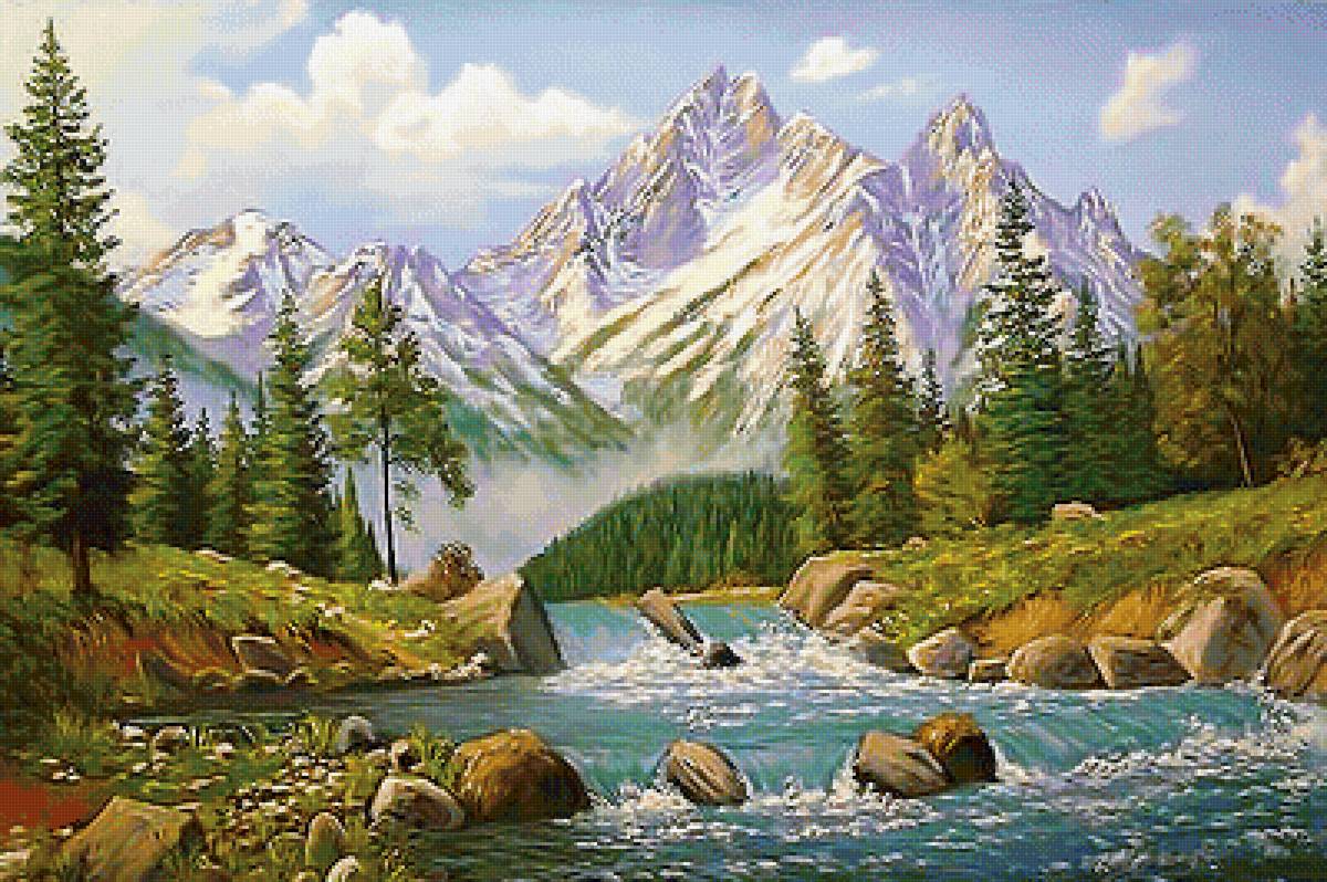 Серия "Пейзаж" - пейзаж, речка, природа, лес - предпросмотр