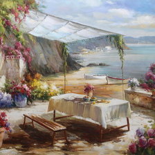 Схема вышивки «First Light On The Lake.»