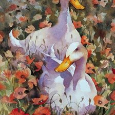 Схема вышивки «гуси»